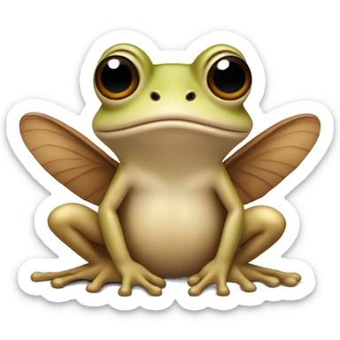 Beige frog with brown wings  sticker