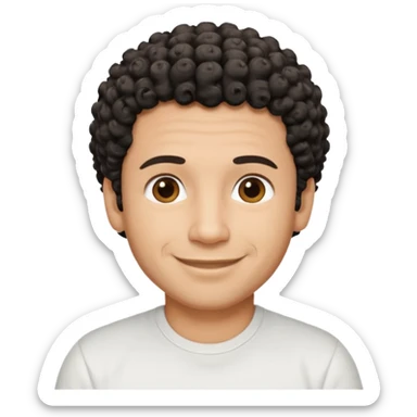 Hispanic dad, medium-light skin tone, short black salt and pepper curly hair, no wrinkles, single person sticker