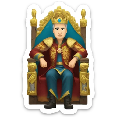 Kazakh King in the throne  sticker