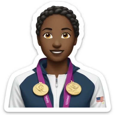 black female olympic medal wnner sticker
