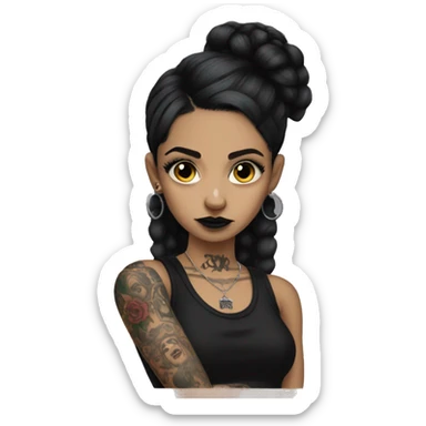 Latina goth girl with arm tattoos  sticker