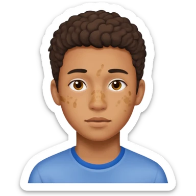 Eden 
homme trans métis
19 ans
 Étudiant en art
acné,

 sticker