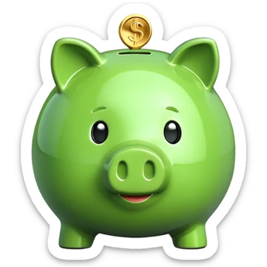 green piggy bank emoji sticker