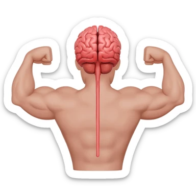 cerebro con dos brazos fuertes sticker