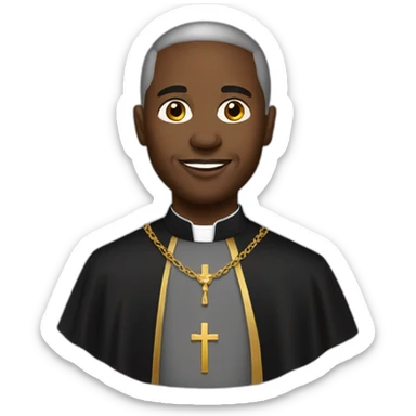 black catholic priest sticker