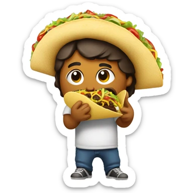 Meican irl eating a taco sticker