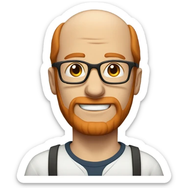 white man, balding red hair, red sideburns, no beard, glasses sticker