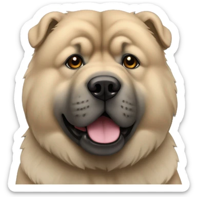 Beige grey chow-chow black muzzle sticker