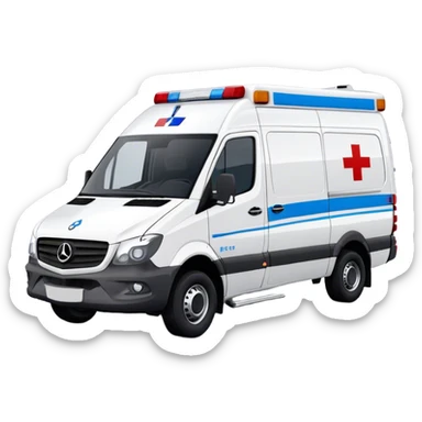 Ambulance - Mercedes-Benz Sprinter (Model Year: 2018) (Iconic Colour: White with red and blue markings) sticker