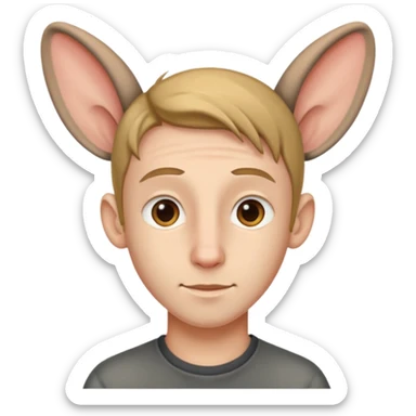 24 year old boy with long ears sticker
