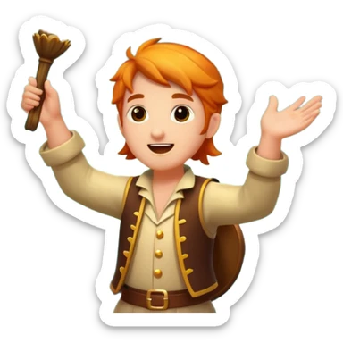 forest bard cheering with firefly burst sticker