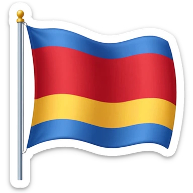 flag with three vertical bands of equal size, blue, red, and yellow sticker
