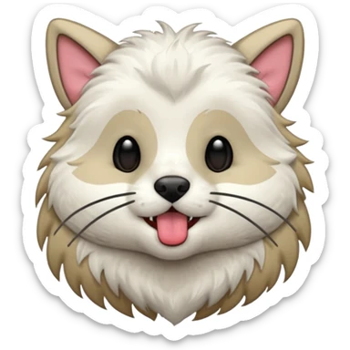 A thrumbo from the game rimworld. Front view, sticks the tongue out and licks. animated sticker