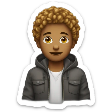 Un garçon métisse avec les cheveux crépus  sticker