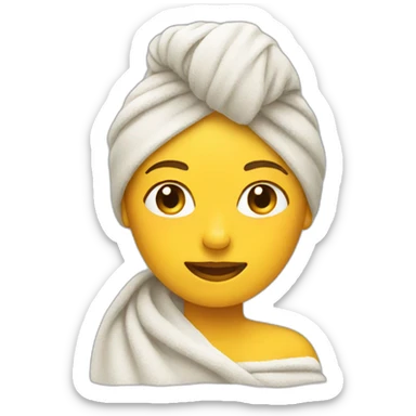 Female emoji with towel on her head sticker