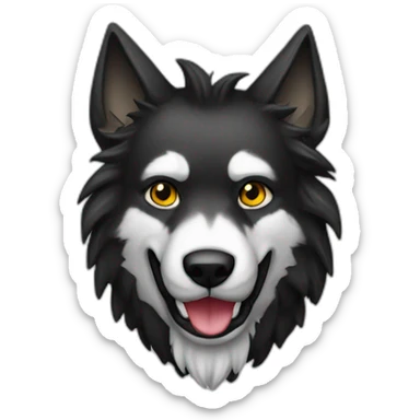 lobo preto e raivoso sticker