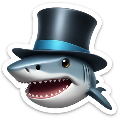 Shark with a top hated  sticker