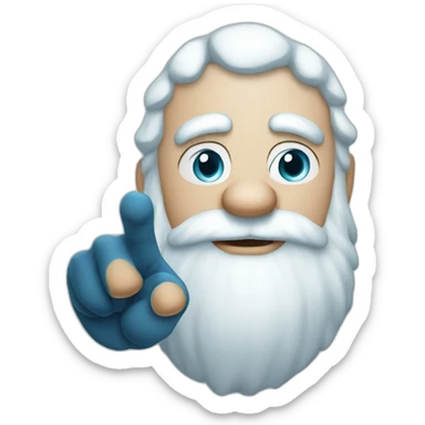 cool Father Frost hands Rock sign sticker