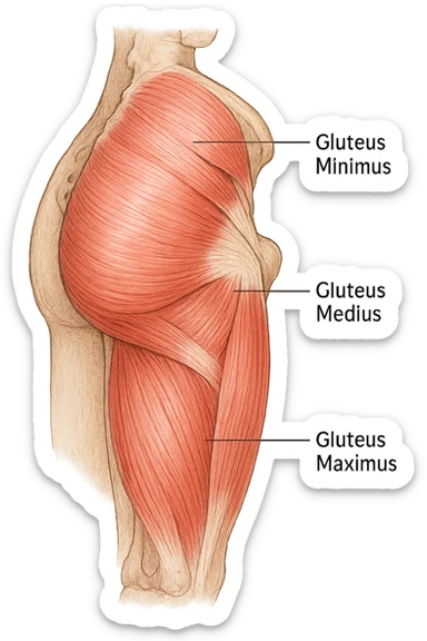 glutei gruppo muscolare sticker