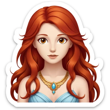   In love very Magic God Fee femme avec des cheveux très long roux, yeux marrons belle comme une déesse avec un beau corps sticker