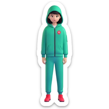 human player number 230 wearing green Squid Game tracksuit sticker