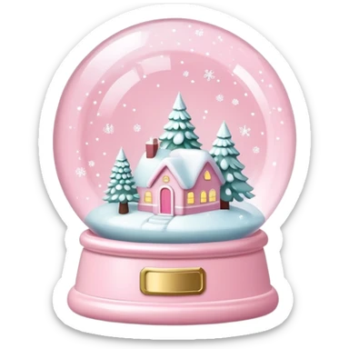 Pastel pink snow globe sticker