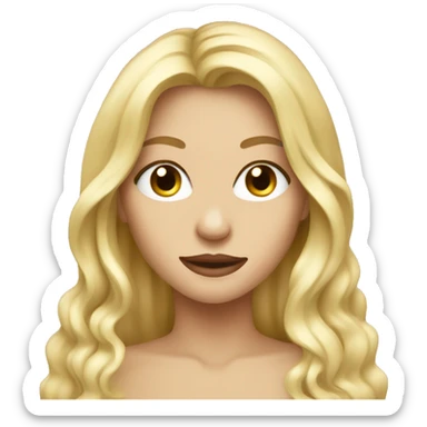 Blonde Beaty with long hair eating mash sticker