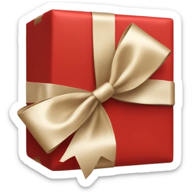 RED GIFTBOX with beige satin bow sticker