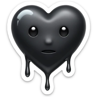Black heart melt sticker