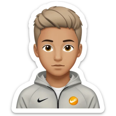 16year old boy with low cut hair in Nike track suit sticker