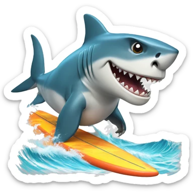 Shark tiger surf sticker