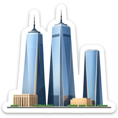 simple and recognizable emoji of the two towers of the World Trade Center, no other buildings, neutral background sticker