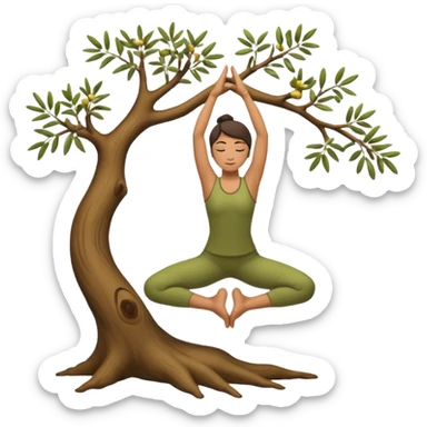 icon on the theme of yoga classes. image of a person in tree asana pose sticker