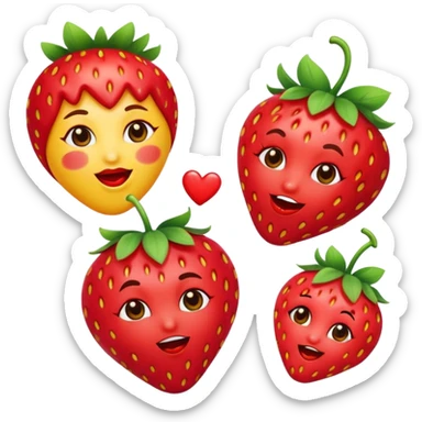 strawberry 🍓 and red kiss 💋 fashioned stylish little emoji for “slay” reaction sticker