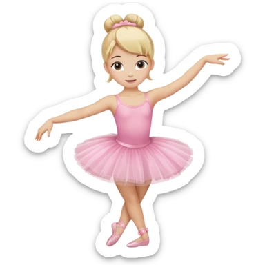 aestethic blonde girl doing ballet, with a pink tutu, bun sticker