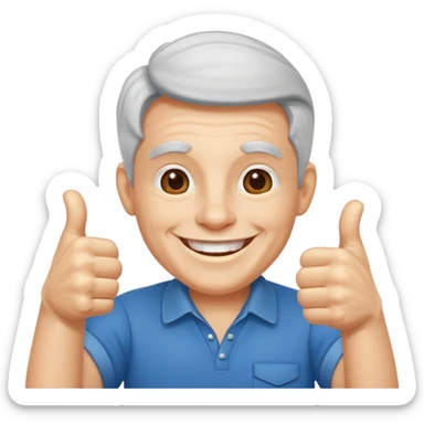 happy boomer showing thumbsup sticker