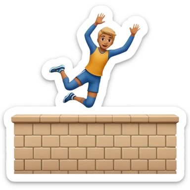 Persona saltando una pared sticker