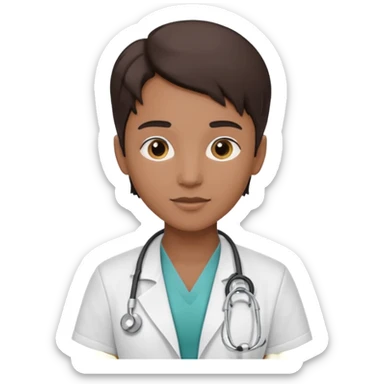 androgynous physician no stethoscope and medium tone skin NO stethoscope sticker