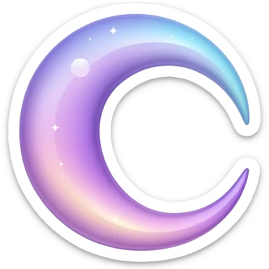 Sparkly glossy Pastel lilac-gradient crescent sticker