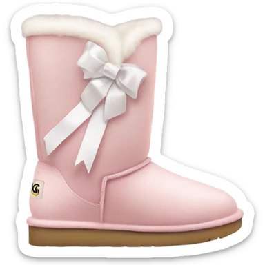 Light pink uggs with white ribbons  sticker