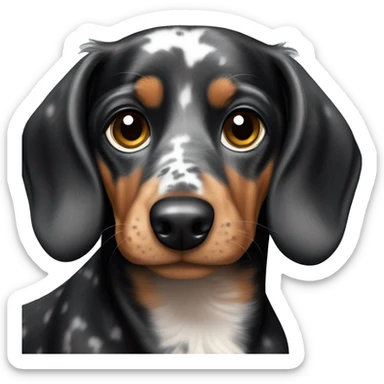 Black Merle mini dachshund  sticker