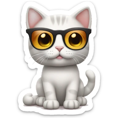A cute cat with a sunglads and naila sticker