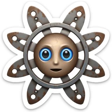 I want atom from reel steel that has gray body with black screen and blue eyes and a brown top sticker