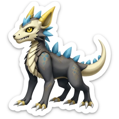 Manectric-Luxray-Cubone-Trico-Marowak-Draco-Fakémon-hybrid-creature (full body), 4 legs sticker
