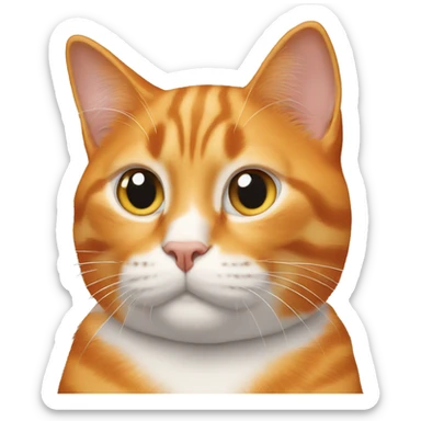 orange cat with white airpods pro max  sticker