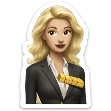 Blonde Ralph lauren women working with gold bars  sticker