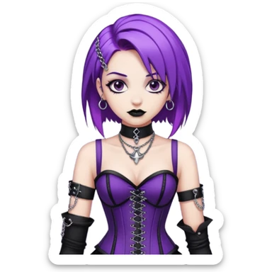 my nickname on the discord server is Little VIper, i have purple hair and an alt/goth style so like corsets and black with silver chains. i want a animated emoji with the text "'Lil Viper Mad" sticker