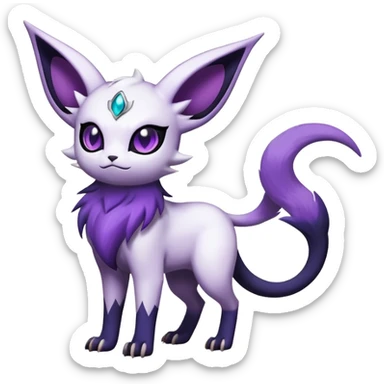 Shiny Exotic Badass Mystical Mysterious Gothic Espeon-Absol-Pokémon-Fakémon-hybrid-creature (full body) sticker