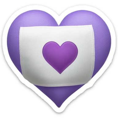 emoji of a violet heart similar to 💜with a healing bandage and have a white or light gray bandage wrapped around it, like this emoji❤️‍🩹. The bandage should be positioned diagonally across the heart, giving the appearance that the heart is being healed.  sticker