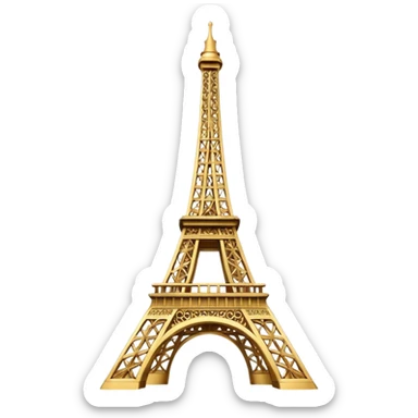 eiffel tower golden sticker